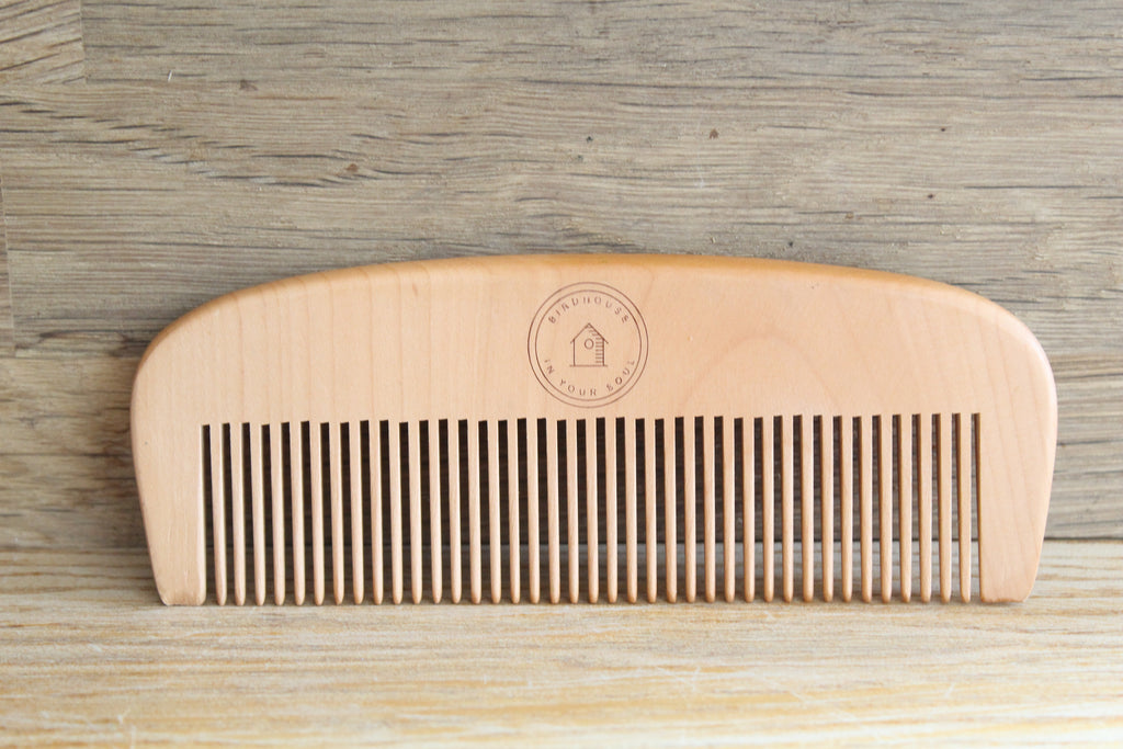 birdhouse wooden beard comb